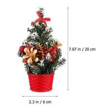 2 Pcs Desktop Ornaments Home Decoration Mini Tinsel Christmas Tree Decorative
