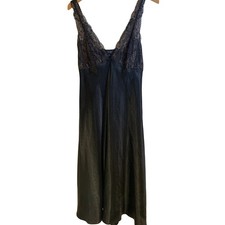 Y2k vintage babydoll whimsigoth Lace Slip Dress Medium Coquette Satin bow
