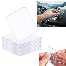 10 Pack Sticky Gel Pads Removable Traceless Gripping Pad for Car Dashboard