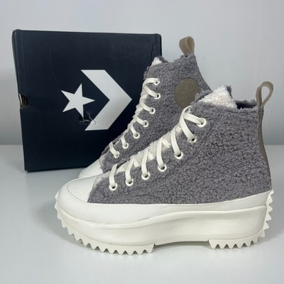 Converse Run Star Hike Sherpa Hi Turnschuhe 172202C Vapor Mauve Grau Größe 5 UK