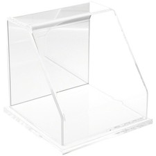 Plymor Clear Acrylic Slanted Front Case w/ Base Mirror Back , 6" x 6" x 6"