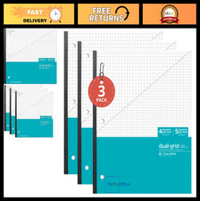 Graph Ruled Notebook 3 Pack - Teal Quad Ruled Graph Paper, 8.5" x 11" - Wireless