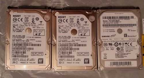 1TB 2,5 Zoll SATA 3 HDD wenig Betriebsstunden, verschiedene Marken. Samsung und Hitachi HGST.