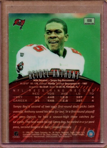 1998 FINEST REIDEL ANTHONY NO PROTECTOR REFRACTOR   #108 * - Afbeelding 2 van 2