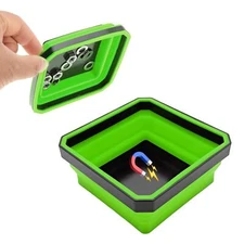 Yourkar Collapsible Magnetic Parts Tray 4.5 Inch Foldable Magnetic Square Sil...