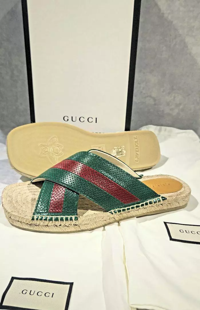 Sandales espadrilles GUCCI taille 10 chaussures homme authentiques