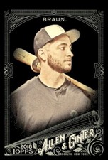 2018 TOPPS ALLEN GINTER X BASEBALL BASE CARD #80 RYAN BRAUN BREWERS