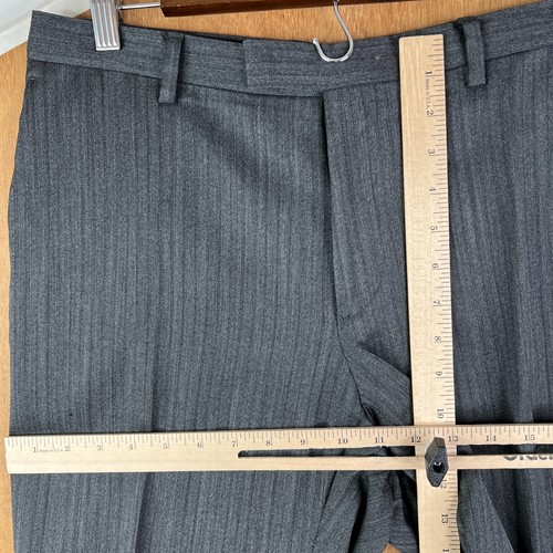 Hugo Boss Suit Mens 42R Gray Striped Herringbone 2 Button Tesse Biella Wool 32 - Picture 18 of 24