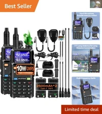 Long-Distance Portable Two-Way Radios with 2500mAh Battery - 2 Pack