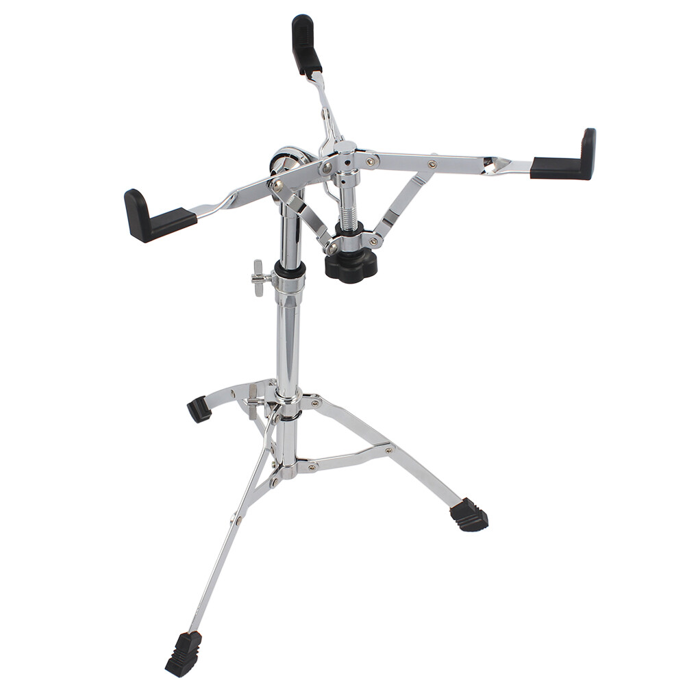 Chrome Snare Drum Stand Tripod Adjustable Lightweight Silver Finish