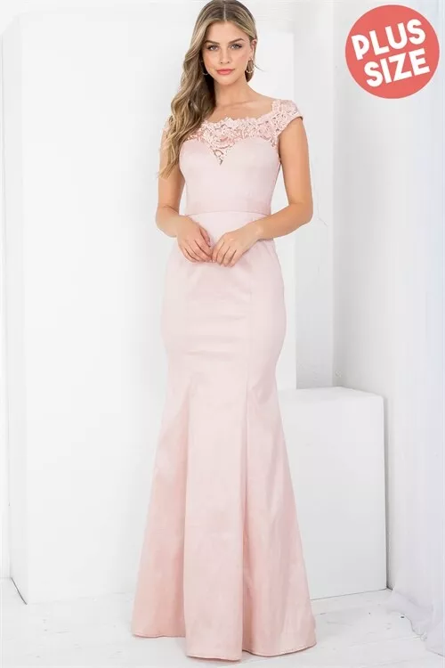 Plus size blush pink maxi dress cheap