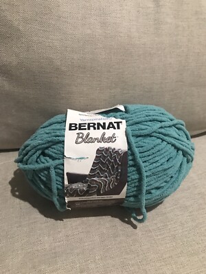 Bernat Blanket Yarn Light Teal Blue Green Big Ball Size Chenille