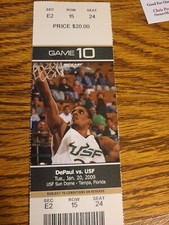 DePaul @ South Florida NCAA Men's Basketball Unused Ticket Stub 1/20/2009
