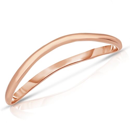 Floreo 10k Yellow Gold or White Gold or Rose Gold 1.5mm Curved Thumb Ring - Picture 3 of 14