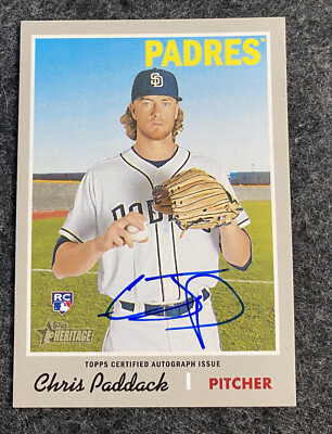 2019 Topps Heritage CHRIS PADDACK ROOKIE AUTO ROA-CP SAN DIEGO PADRES RC SP