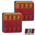 Pair 12v Square Rear LED Trailer Lights *3 YEAR WNTY* Stop/Tail/Indicator