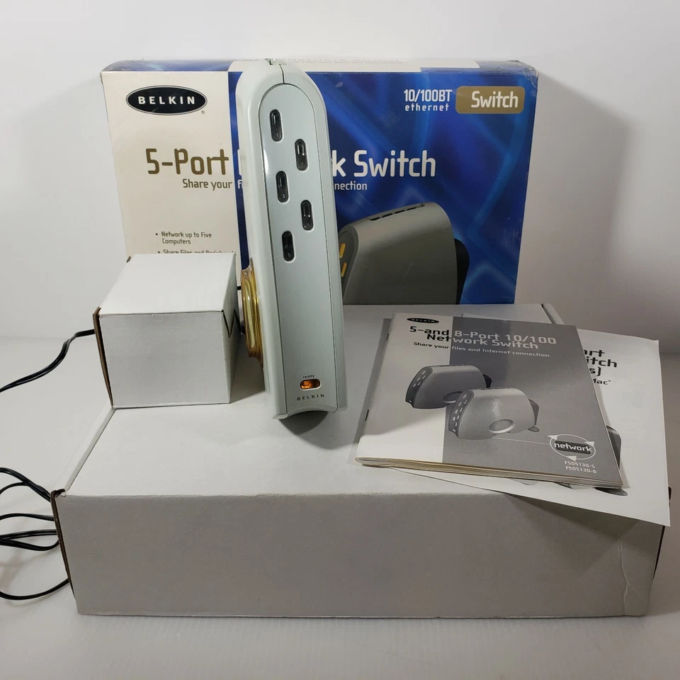 Belkin 5 порт сетевой коммутатор 10/100BT Ethernet модель F5D5130-5 - Изображение 4 из 4