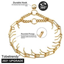 Gold Pinch Collar Big Dog Collar Stainless Steel Large Dog Outdoor Walking Chain