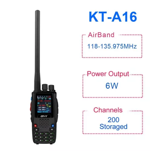 QYT KT-A16 Air Band Funkgerät 6W 10 NOAA Wettervorhersage Kanäle Handsender - Bild 9 von 9