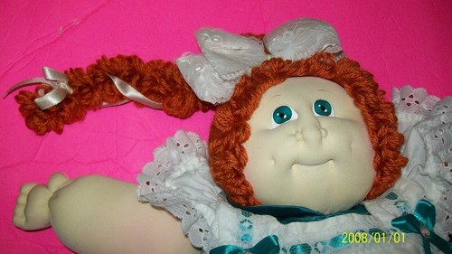 XAVIER ROBERTS SCULPTURED CABBAGE PATCH KID GIRL TOPAZ 1987 HTF HAIR EYE COMBO - Picture 2 of 5