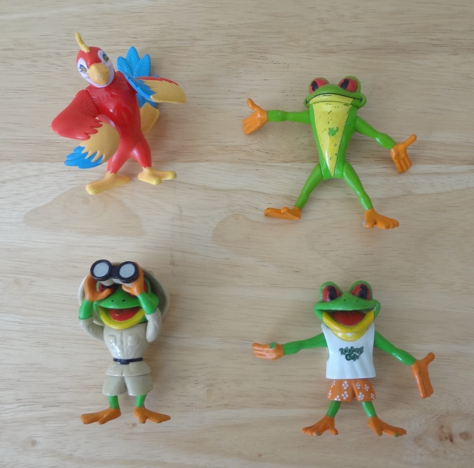 Frog From Rio 2 Merch Vintage Lot of 4 Rainforest Cafe Animal Figures Tree Frogs, Rio Macaw ...