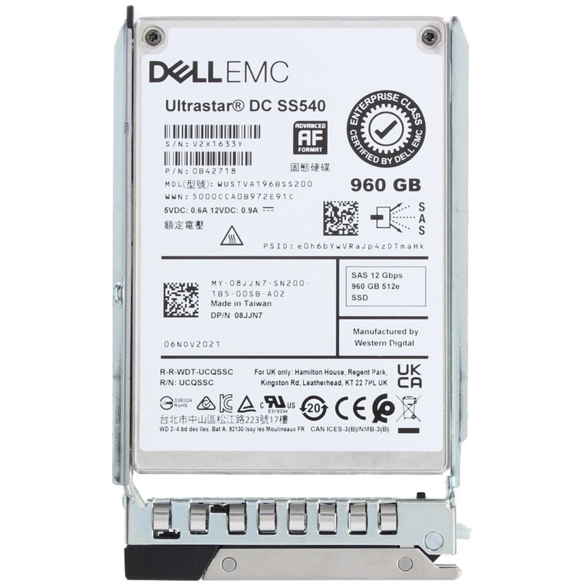 Ci7　3820　X79　8GB　SSD 8JJN7 08JJN7 Dell EMC 960GB 12Gbps SAS RI TLC 2.5'' SSD 14/15/16G
