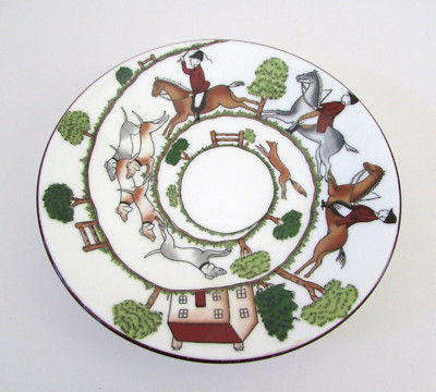 Coalport Hunting Scene Equestrian Fox Hunt Bone China Saucer 5 3/4