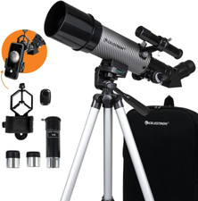 22007 Travel Scope 60 DX Portable Refractor Telescope with Smartphone Adapter  