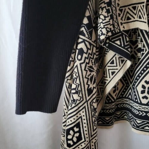 Lucky Brand Large Aztec Sweater Open Cardigan Cotton long sleeves EUC - Picture 3 of 6
