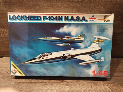 Lockheed F-104N N.A.S.A ESCI 1/48 Scale Rare Plastic Model Jet Airplane-OPEN BOX