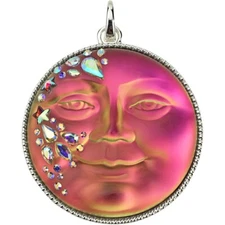 Kirks Folly  Mystic Fairy Seaview Moon Open Ring Charm  iridis / Silvertone