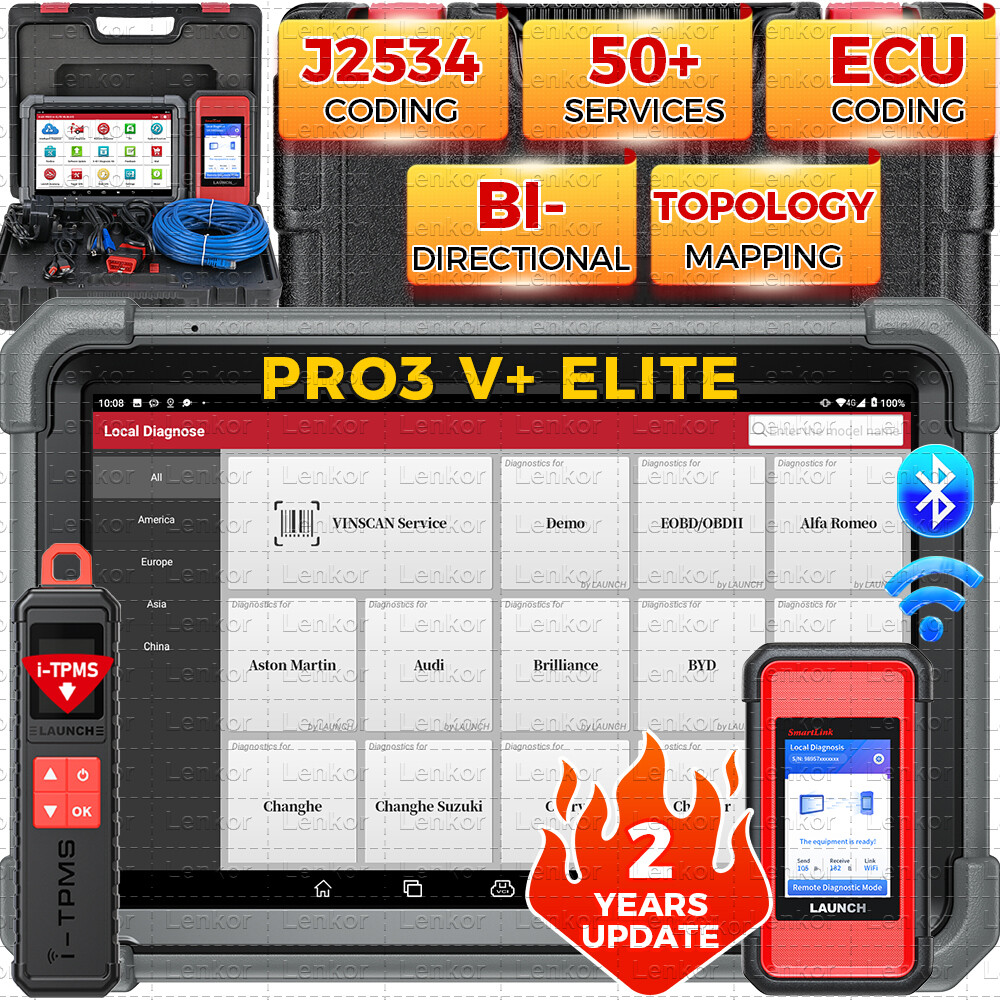 LAUNCH X431 PRO3S V+ 5.0 ELITE PRO5 Car Diagnostic Tool J2534 Pr0gramming Coding