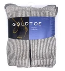 GoldToe Men's Heather Color Cotton Crew Athletic Sock, 6 Pair Shoe Size 6-12.5