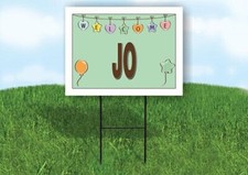JO WELCOME BABY GREEN 18 in x 24 in Yard Sign Road Sign with Stand