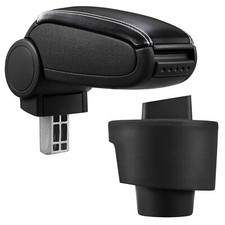 Armlehne Mittelarmlehne Leder Bezug für Seat Ibiza IV 6J 2009- Schwarz / Weiß