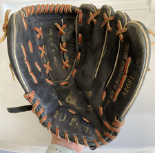 Vtg 90s Wilson A2681 Major League Split Hinge Baseball Glove Black  Gold