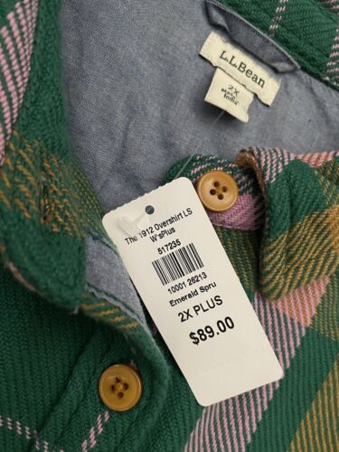 New LL Bean 1912 OverShirt L/S Shirt Jacket Heavy Cotton Women’s Plus 2X NWT - Picture 3 of 10