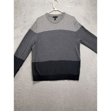 Banana Republic Sweater Mens Large Grey Colorblock Luxury Silk Cashmere Pullover