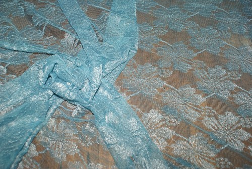 Tela de encaje Palma Foral AZUL 115 cm de ancho, por metro - Imagen 2 de 6