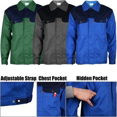 Herren Arbeitsjacke Industrie Robust Winter Mehrere Taschen Knopf Mantel