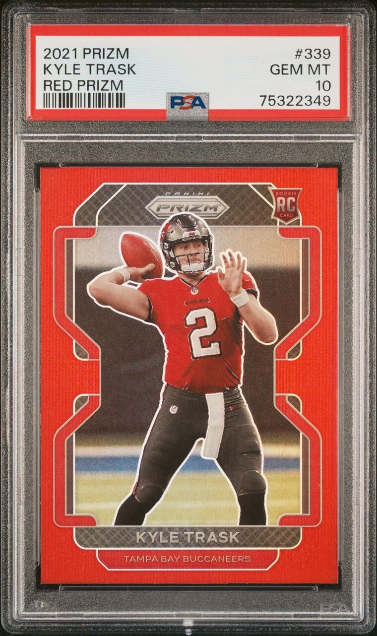 2021 PANINI PRIZM KYLE TRASK ROOKIE TRUE RED SSSP PSA 10💎POP. 2 Color Match🔥🔥