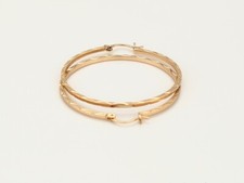 9K 9ct Yellow GOLD plated Ladies Girls Lovely Creoles Hoop Earrings 45mm Gift uk