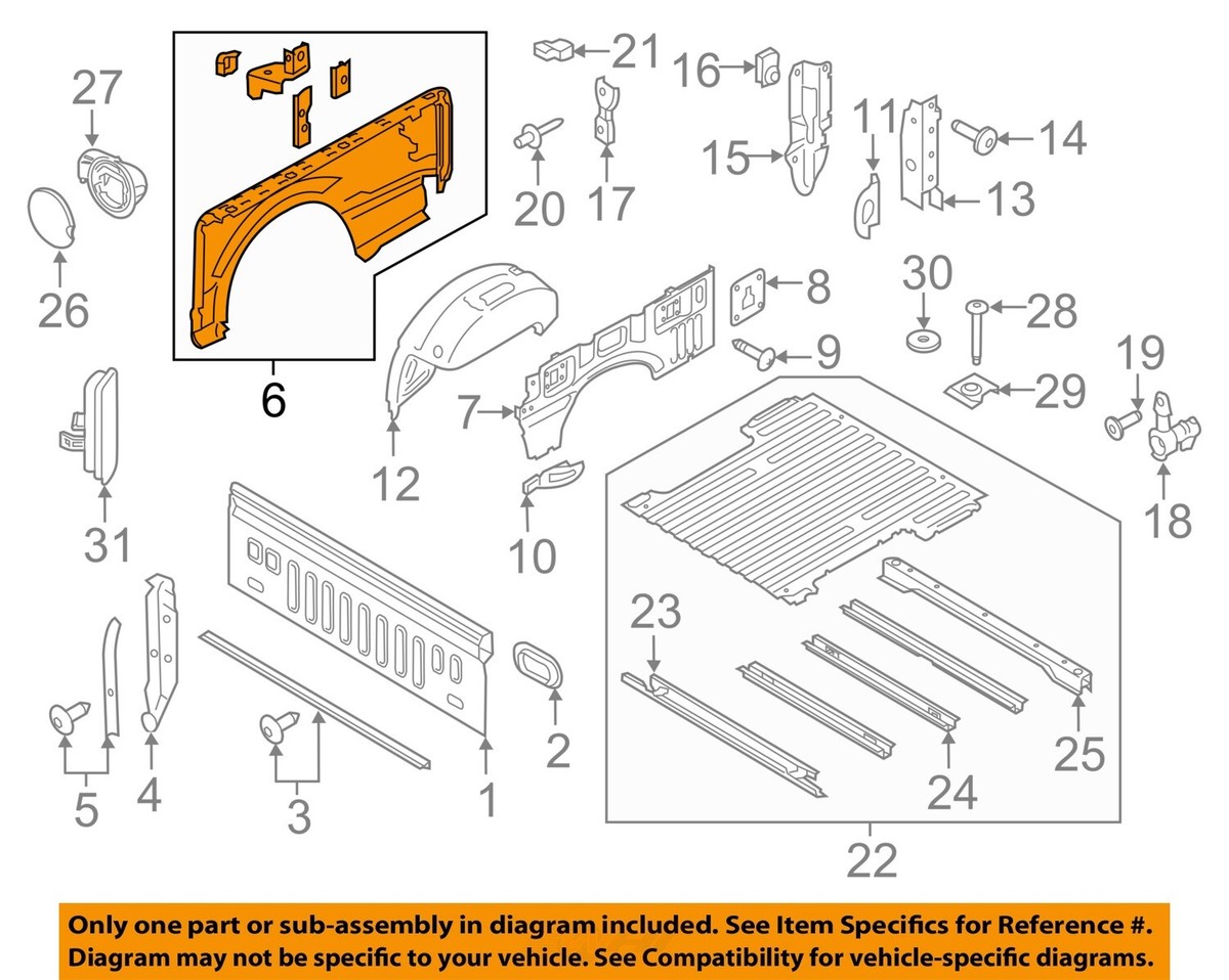 FORD OEM 17-20 F-150 Pick Up Box Front Side Panels-Side