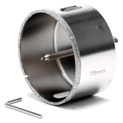 75mm Diamond Hole Saw 3 inch Drill Bit Center Pilot Tools for Tile Stone Glass