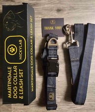 Martingale Dog Collar and Leash Set Extra Large Grey New