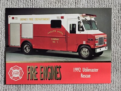 1993 FAMA Fire Engines #24 1992 Utilimaster Rescue Sidney New York 