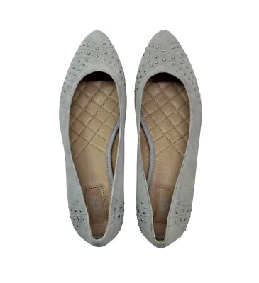 UGG Australia Women's Lorelei Gray Studded Point Toe Ballet Flats