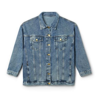 Classic Blue Denim Jacket for Men/Women – Vintage Button Up Jean Coat