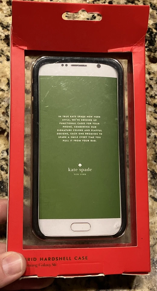 Funda rígida híbrida Kate Spade para Samsung Galaxy S6 - negra/crema Foto 3 de 4