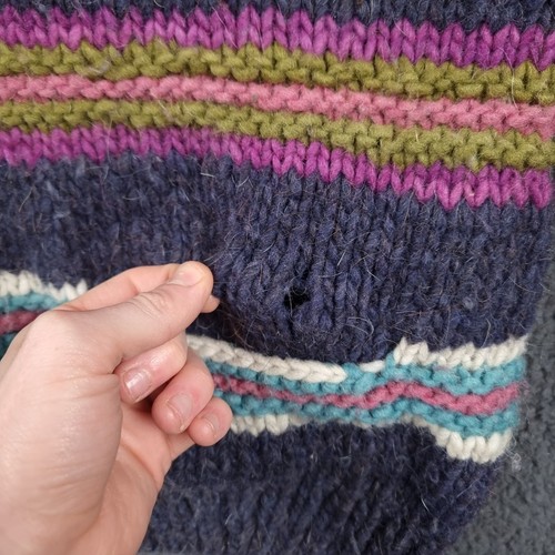 Vintage DEL MUNDO Cardigan Jumper Womens XL Oversized Ecuador Nepal Wool Chunky - Picture 6 of 15